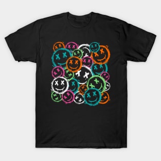 Grunge Smiley Faces Vintage Graffiti Street Art Smiles T-Shirt